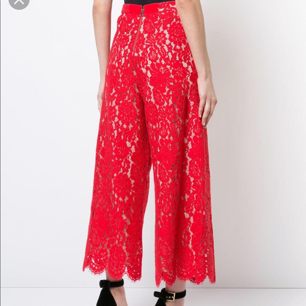 Alice + Olivia Red Lace Culottes (6)